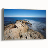 Framed canvas depicting a vintage-styled New Hampshire landscape in colorful art tones.