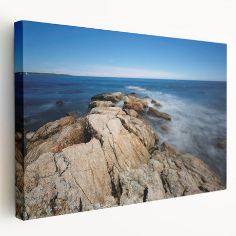 Scenic New Hampshire landscape on stretched canvas, featuring green and blue tones, ideal for kitchen wall art.