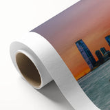 Art deco poster featuring New Jersey scenery in muted earth tones on rolled canvas, ideal for nursery wall art.