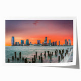 Rolled canvas print of New Jersey scenery featuring muted green and blue tones, ideal for art wall dining room.