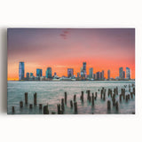 Black and white stretched canvas of a New Jersey landscape, ideal for kitchen wall art.