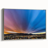 Landscape art painting of a New Mexico scenery on framed canvas.