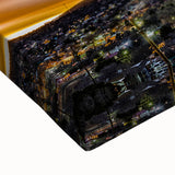 Black and white landscape art painting of New Mexico scenery on stretched canvas, ideal for bedroom wall art.