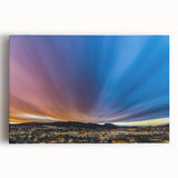 Large black and white stretched canvas of New Mexico scenery, suitable as kitchen wall art.