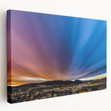 New Mexico landscape on large stretched canvas, featuring earthy tones, ideal for kitchen wall art.