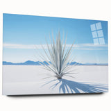 Large abstract wall art of White Sands, New Mexico, in muted beige tones on acrylic glass.