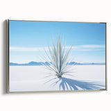 Framed canvas depicting a white sands landscape in New Mexico, rendered in muted earth tones.