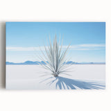 Black and white photograph of White Sands in New Mexico on stretched canvas, suitable for kitchen wall art.