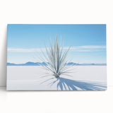Black and white photograph of White Sands, New Mexico on stretched canvas, ideal for kitchen wall art.