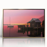 Large acrylic print of Outer Banks, North Carolina scenery in mid-century modernist style.