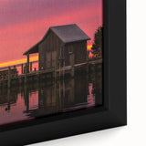 Textured black wall art featuring a colorful Outer Banks scenery on a large framed canvas, ideal for living room decor.