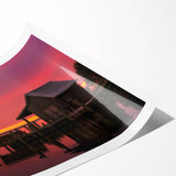 Extra large wall art featuring line art flowers in muted earth tones on a rolled print.