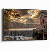 Black and white landscape art of Raleigh, North Carolina on framed canvas, ideal for bedroom decor.