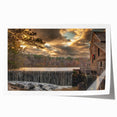 Raleigh, North Carolina skyline in muted earth tones on a large rolled canvas, suitable for dining room or bathroom decor.