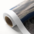 Art deco poster of Adirondacks scenery in muted green and blue tones on rolled canvas, ideal for nursery wall art.