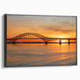 Black and white framed canvas of Long Island landscape, ideal for bedroom wall decor.