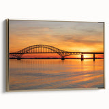 Framed canvas of a black and white Long Island landscape, vintage poster style, ideal for bedroom wall art.