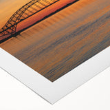 Art deco poster of Long Island, New York scenery in muted green and blue tones on rolled canvas.