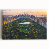 Black and white stretched canvas of Central Park, ideal for kitchen wall art.