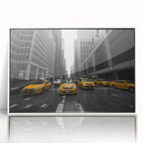 Acrylic print of Manhattan skyline in art deco style, featuring muted gray and blue tones, ideal for modern art wall decor.