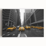 Black and white panoramic photo of Manhattan skyline on stretched canvas, suitable for kitchen wall art.