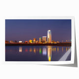 Rolled print of Oklahoma scenery with lush greenery and floral elements, suitable as extra large art wall for dining room.