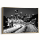 Framed canvas of Pittsburgh landscape with vintage-style black and gold tones, suitable for bedroom wall art.