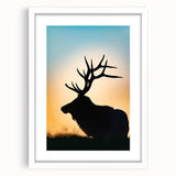 Abstract art print of Pennsylvania scenery in muted green and blue tones, framed with a white mat.