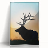 Art deco poster of Pennsylvania scenery in muted blues and greens on framed acrylic.