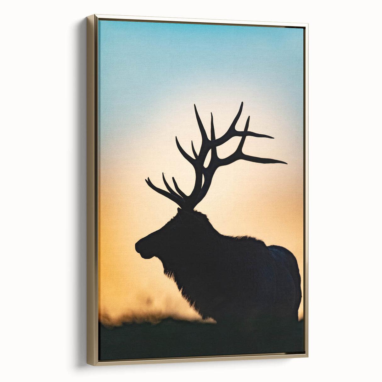 Framed canvas of a vintage-style Pennsylvania landscape in black and gold tones, suitable for bedroom wall art.