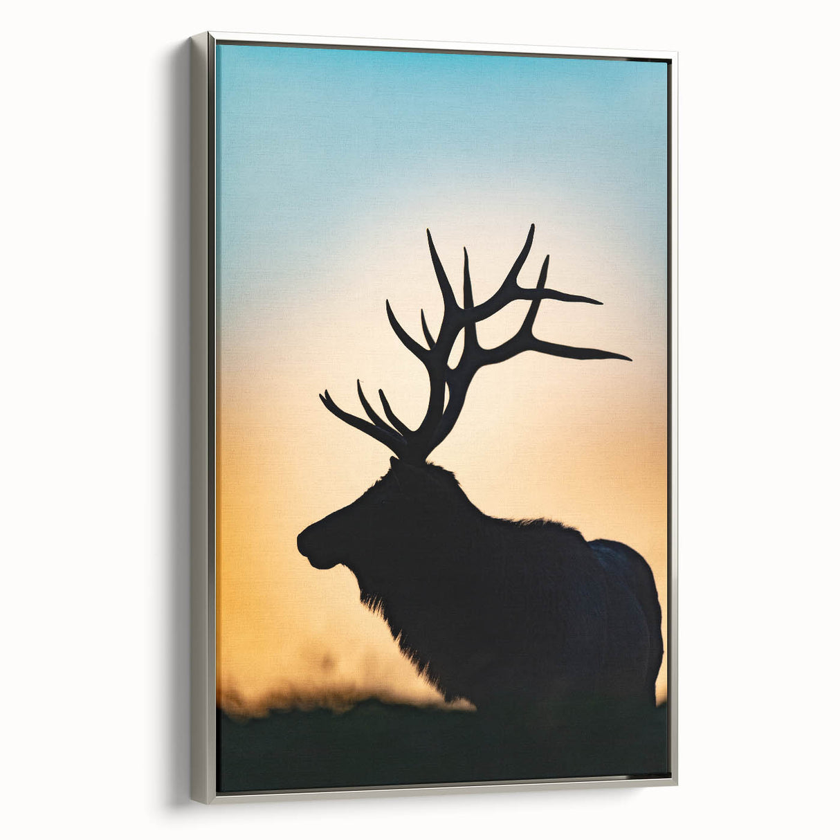 Landscape art painting of a Pennsylvania scenery on a silver-framed canvas.