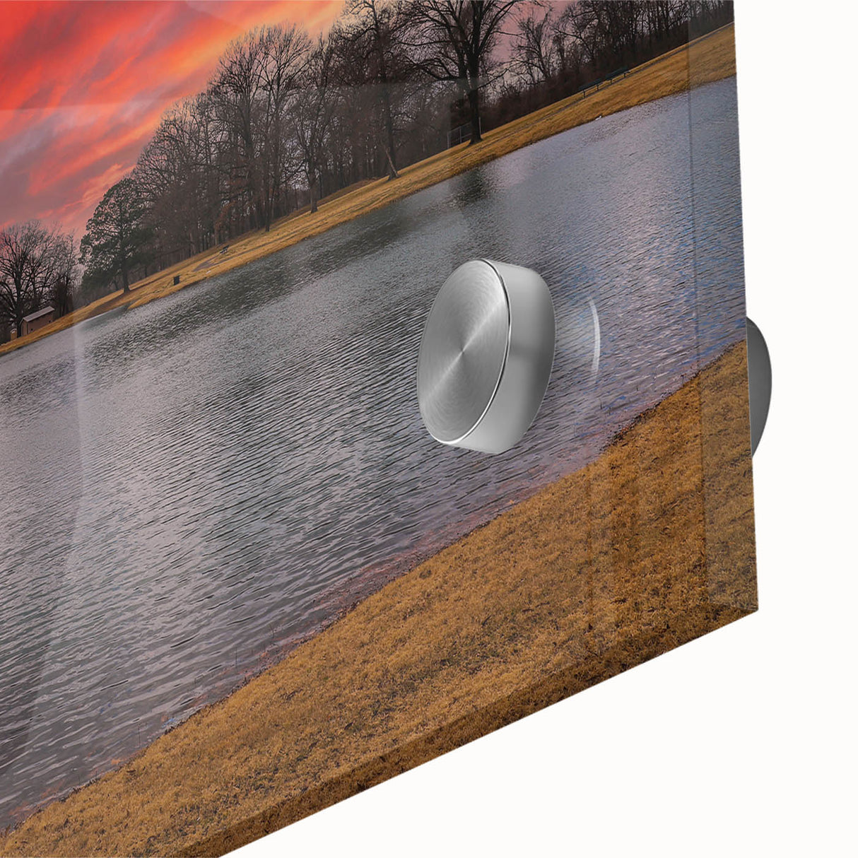 Large abstract wall art of Memphis skyline in muted earth tones on acrylic glass, ideal for dining room ambiance.