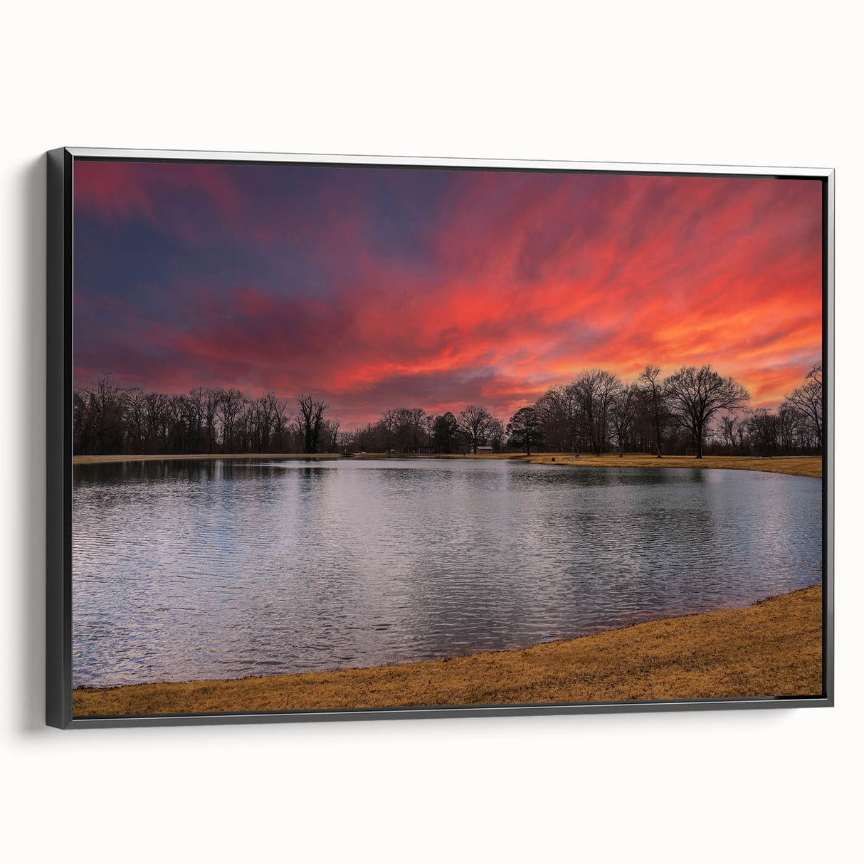 Black and white landscape art painting of Memphis, Tennessee on framed canvas, suitable for bedroom wall decor.