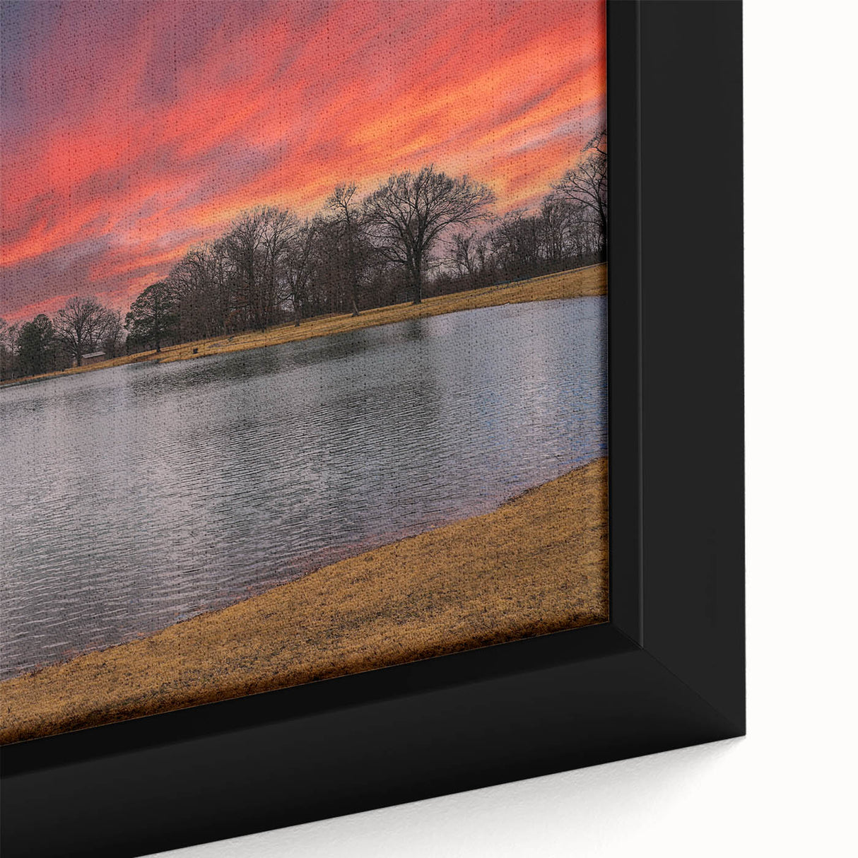 Close-up of a textured black wall art depicting colorful Memphis scenery on a framed canvas, ideal for living room decor.