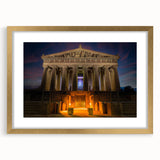 Extra large abstract art print of Nashville scenery in muted earth tones, framed in gold, ideal for living room decor.