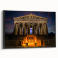 Black and white framed canvas of Nashville landscape, perfect for bedroom wall art in vintage poster style.