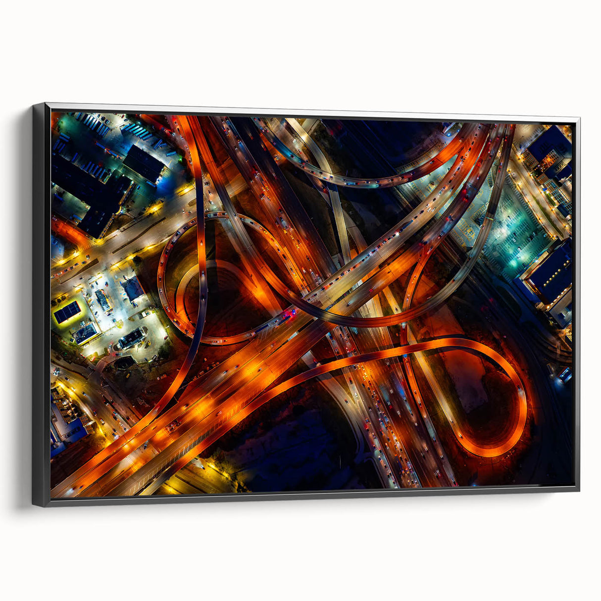 Black and white framed canvas of Dallas skyline, ideal for bedroom wall art.