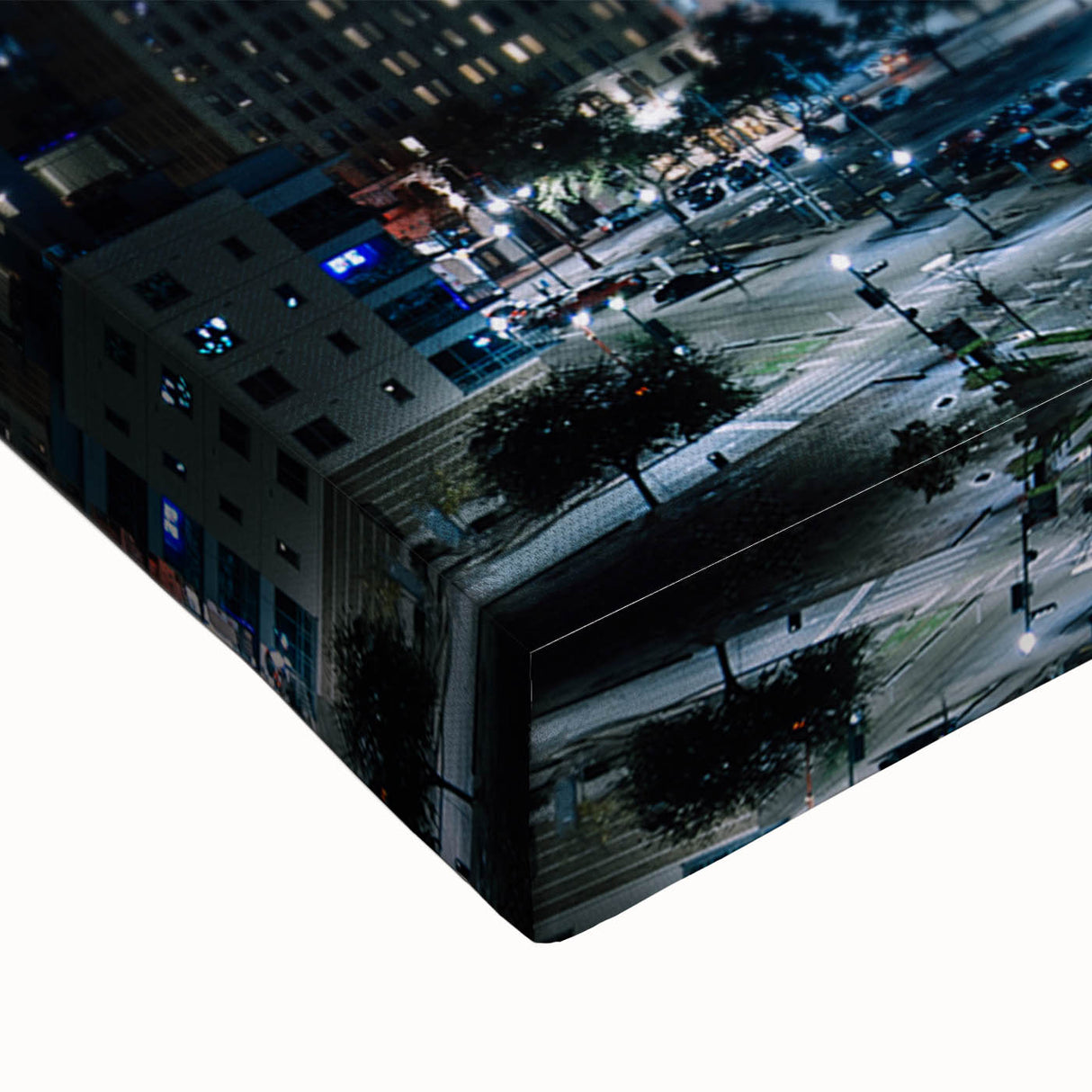 Black and white landscape art painting of Houston skyline on large stretched canvas, ideal for bedroom wall decor.
