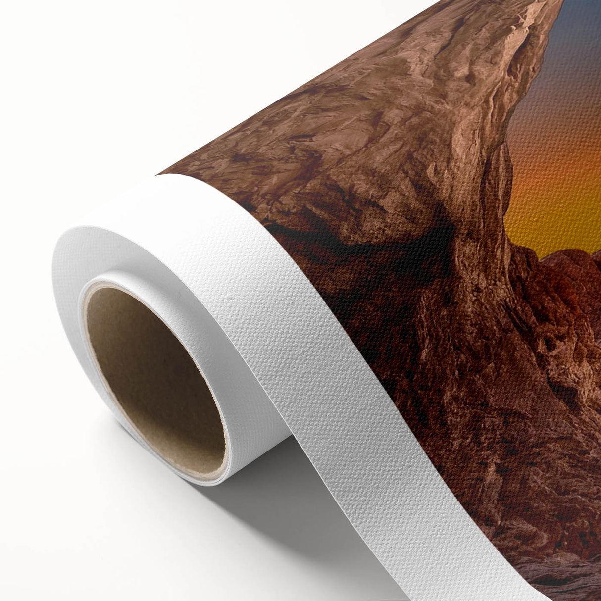 Art deco style poster of Arches National Park in pastel shades on rolled canvas, ideal for nursery wall art.