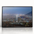 Large abstract wall art of Salt Lake City in muted grays and blues on a framed acrylic, ideal for modern living room decor.