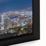 Black wall art featuring a textured Salt Lake City scenery in vibrant colors on a framed canvas.