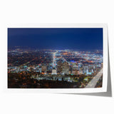 Extra large rolled print of Salt Lake City with muted earth tones, ideal for dining room wall art.