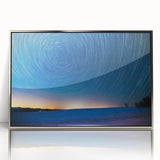 Mid-century modernist art depicting Vermont scenery in muted green and brown tones on a framed acrylic print.