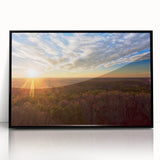 Large abstract wall art depicting Virginia scenery in black and white tones on a framed acrylic.