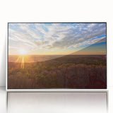 Art deco poster of a Virginia scenery in muted earth tones, framed acrylic, ideal for nursery wall decor.