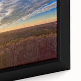 Textured black wall art featuring a colorful Virginia landscape on an extra-large framed canvas.