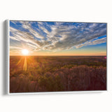 Vintage poster art of a Virginia scenery on a framed canvas, featuring colorful art in extra large size.