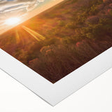 Art deco poster of Virginia scenery on rolled canvas, featuring muted earth tones, ideal for dining room wall art.