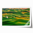 Pastel-colored floral landscape on rolled print, ideal for art wall dining room or classy bathroom wall art.