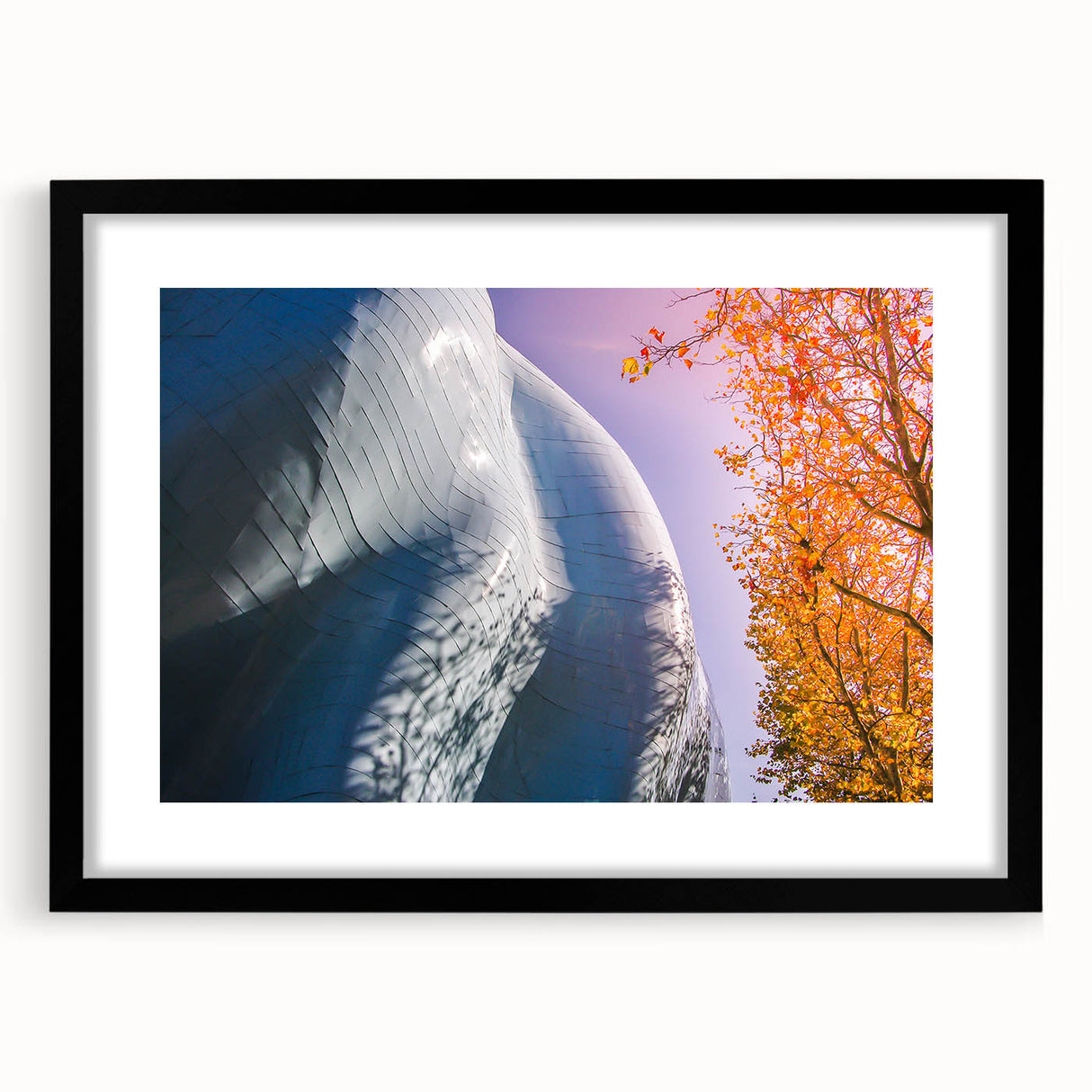 Abstract art print of Seattle skyline in vibrant colors on a textured, extra large canvas, ideal for living room decor.